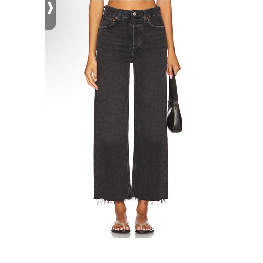 AGOLDE REN Women's Black Wide Leg Cropped Jeans size 26